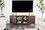 Benzara BM181320 72" Wooden And Metal Frame TV Stand With 4 Open Shelves In Brown