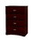 Benzara BM181408 4 Drawer Wooden Chest In Transitional Style, Cherry Brown