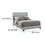 Benzara BM182798 Leather Upholstered California King Size Platform Bed, Gray