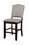 Benzara BM183110 Fabric Upholstered Wooden Counter Height Chair with Camelback, Pack of Two, Gray and Brown