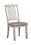 Benzara BM183258 Solid Wood Side Chair With Fabric Padded Seat, Pack of Two, Antique White and Gray