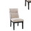 Benzara BM183592 21 Inch Side Chair, Tall Back, Deep Tufted, Piping, Set of 2, Beige, Black
