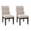 Benzara BM183592 21 Inch Side Chair, Tall Back, Deep Tufted, Piping, Set of 2, Beige, Black