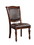 Benzara BM183612 Wooden Side Chair with Leatherette Cushioned Seating, Brown, Set of 2