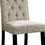 Benzara BM183642 Wooden Fabric Upholstered Counter Height Chair, Ivory And Black, Pack Of Two