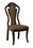 Benzara BM183688 Wooden Fabric Upholstered Side Chair With Fiddle Backrest, Brown, Pack Of Two