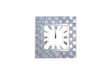 Benzara BM184769 Mirrored Wall Clock with Checkered Pattern, Silver
