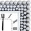 Benzara BM184771 20 Inch Mirrored Wall Clock with Jeweled Accents, Silver