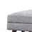 Benzara BM184817 Fabric Upholstered Ottoman With Tappered Wooden Legs, Light Gray and Brown