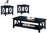Benzara BM184822 Wooden Table Set With X Design On Sides, Pack Of Three, Dark Brown