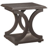 Benzara BM184904 Contemporary Style C-Shaped End Table With Open Shelf & Tabletop, Espresso Brown