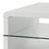 Benzara BM184907 Modern End Table With Rounded Corners & Clear Tempered Glass Shelf, White