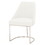 Benzara BM185148 Velvet upholstered Dining Chair With Steel Feet, Silver And White, Set Of Two