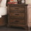 Benzara BM185312 Wooden Nightstand with 3 Drawers with Bracket Leg Support, Brown