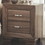 Benzara BM185319 Transitional Style Wooden Nightstand with Two Drawers and Tapered Feet, Brown