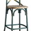 Benzara BM185392 Wood & metal Bar Height Chair with X Style Panel back, Antique Sky Blue