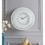 Benzara BM185415 Round Shaped Wall Clock with Faux Crystals Inlay, White