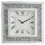 Benzara BM185417 Square Shaped Wall Clock with Faux Agate Stones, Silver