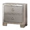 Benzara BM185423 Two Drawer Nightstand With Mirror Insert Front Trim, Platinum