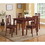 Benzara BM185669 Transitional Style Wooden Dining Set with Grid Back Chairs, Pack of Five, Brown