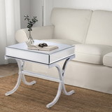 Benzara BM185770 Contemporary Style Metal and Mirror Square End Table, Silver