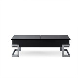 Benzara BM185789 Wooden Coffee Table With Lift Top Storage Space, Black