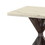 Benzara BM185823 Marble Top End Table With Wooden Tri-Pod Base, White And Espresso Brown