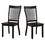 Benzara BM186186 Wooden Side Chair with Slatted Backrest, Set of 2, Black