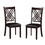 Benzara BM186187 Leatherette Wooden Side Chair with Cross Lattice Back, Set of 2, Black and Brown