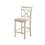 Benzara BM186214 Transitional style Wooden Counter Height Chair with Cross Back, Set of 2, Cream