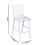 Benzara BM186215 Metal Counter Chair with Acrylic Seat and Back, Set of 2, Silver