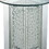 Benzara BM186246 Round Mirrored Metal End Table with Glass Top and Crystal Accent Base, Silver
