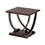 Benzara BM186254 23 Inch Wood Top End Table with Curved Metal Legs, Dark Brown