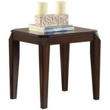 Benzara BM186266 Wooden End table with Beveled Tapered Legs, Walnut Brown