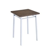 Benzara BM186922 Contemporary Style Square Wood and Metal Bar Table, Brown and Silver
