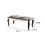 Benzara BM186963 18" Rectangular Saber Leg Wooden Coffee Table, Brown and White