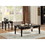 Benzara BM186984 Traditional Rectangular Wooden Coffee Table with Scalloped Top, Black
