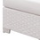 Benzara BM187201 Faux Polyester and Aluminum Square Ottoman with Padded Seat Cushion, White
