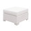 Benzara BM187201 Faux Polyester and Aluminum Square Ottoman with Padded Seat Cushion, White