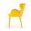 Benzara BM187463 Fabric Upholstered Wing Back Design Dining Chair with High Curvy Arms, Yellow
