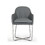Benzara BM187465 Leatherette Upholstered Dining Chair with Interlaced Metal Base, Gray