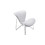 Benzara BM187468 Leatherette Upholstered Accent Chair with Hairpin Metal Legs, White and Silver