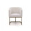 Benzara BM187480 Fabric Upholstered Dining Chair with Cantilever Steel Base, White and Gold