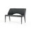Benzara BM187482 Fabric Upholstered Bench with Slight Open Back Design and Metal Tapered Feet, Gray