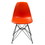Benzara BM187592 Deep Back Plastic Chair with Metal Eiffel Style Legs, Orange and Black