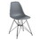 Benzara BM187595 Deep Back Plastic Chair with Metal Eiffel Legs, Set of 2, Gray and Black