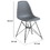 Benzara BM187595 Deep Back Plastic Chair with Metal Eiffel Legs, Set of 2, Gray and Black