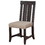 Benzara BM187604 Wooden Chair with Fabric Upholstered Seat and Slat Style Back, Set of 2, Black and Beige