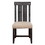 Benzara BM187604 Wooden Chair with Fabric Upholstered Seat and Slat Style Back, Set of 2, Black and Beige