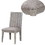 Benzara BM187610 Wooden Chair with Fabric Upholstered Seat, Set of 2, Gray